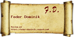 Feder Dominik névjegykártya